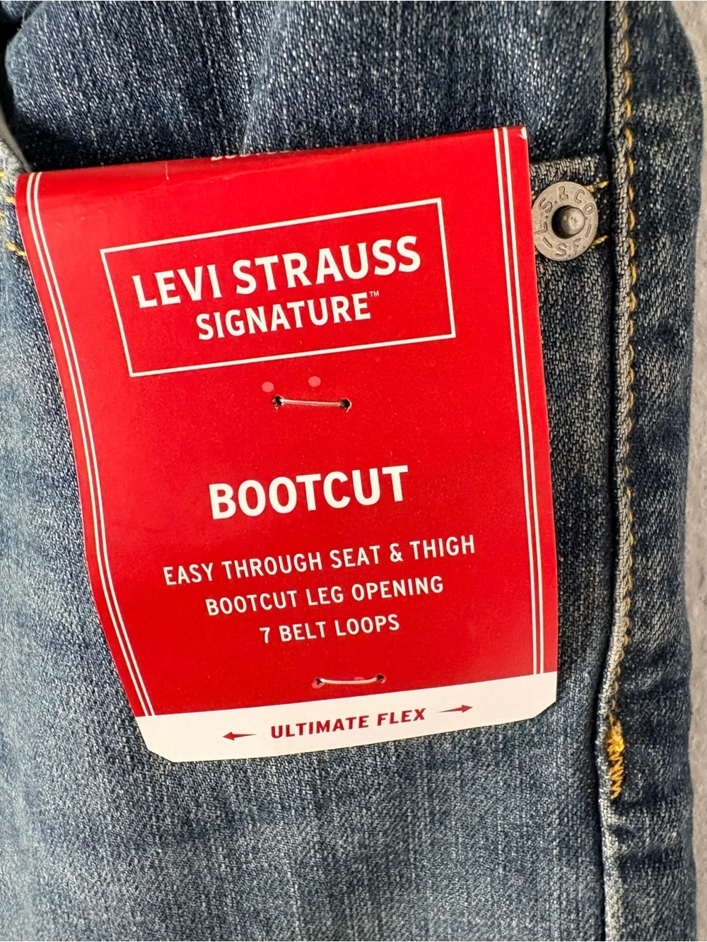 Levi Strauss Signature Bootcut Dark Indigo Straight-Leg Jeans Mens Size 30X30